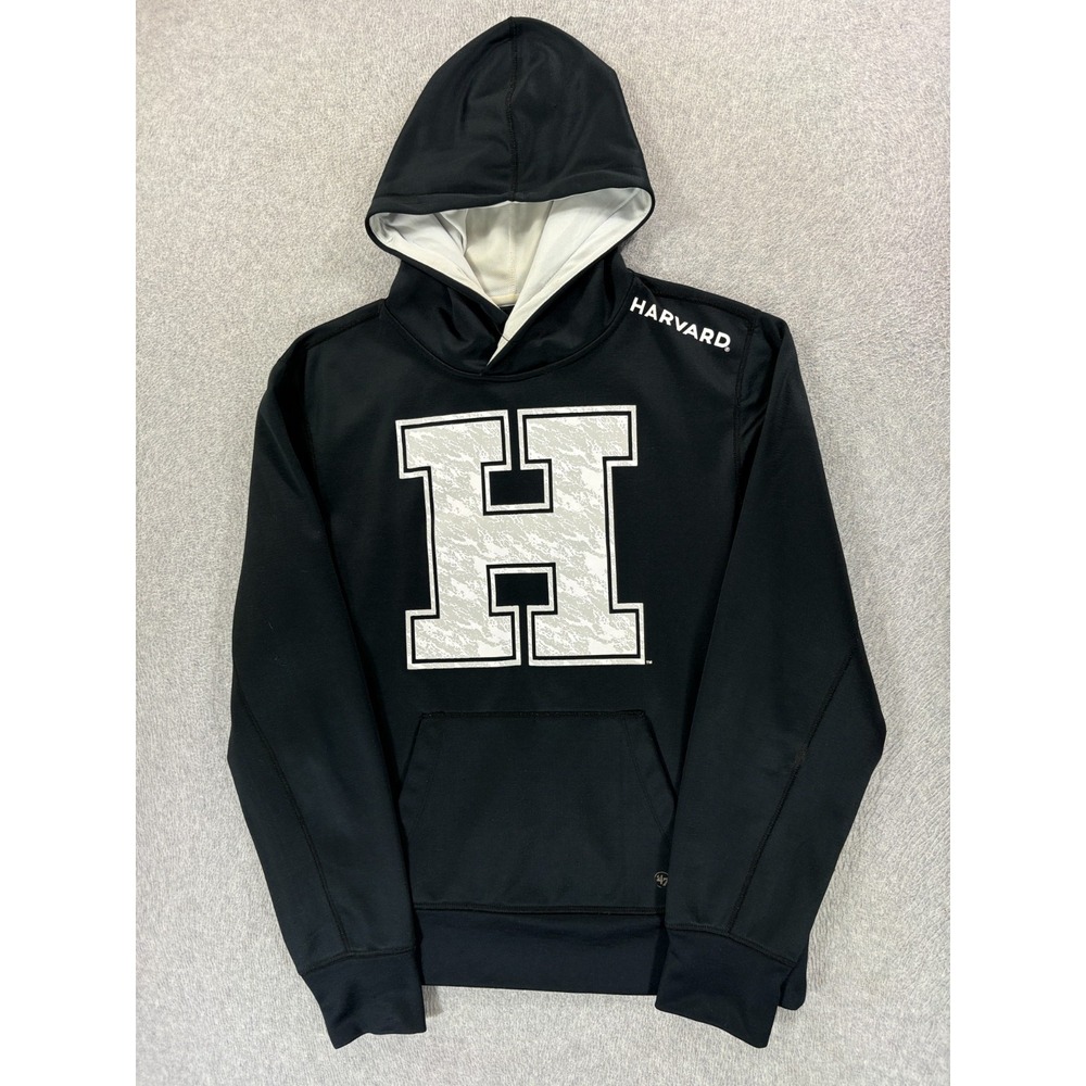 Harvard Crimson Screened Logo Campus Hoodie Sweatshirt (Men's Medium) Black